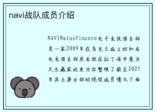navi战队成员介绍